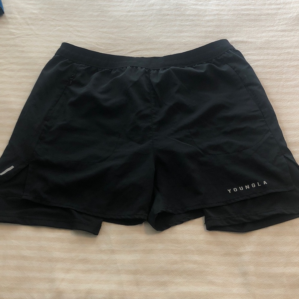 YoungLA Black Athletic Shorts